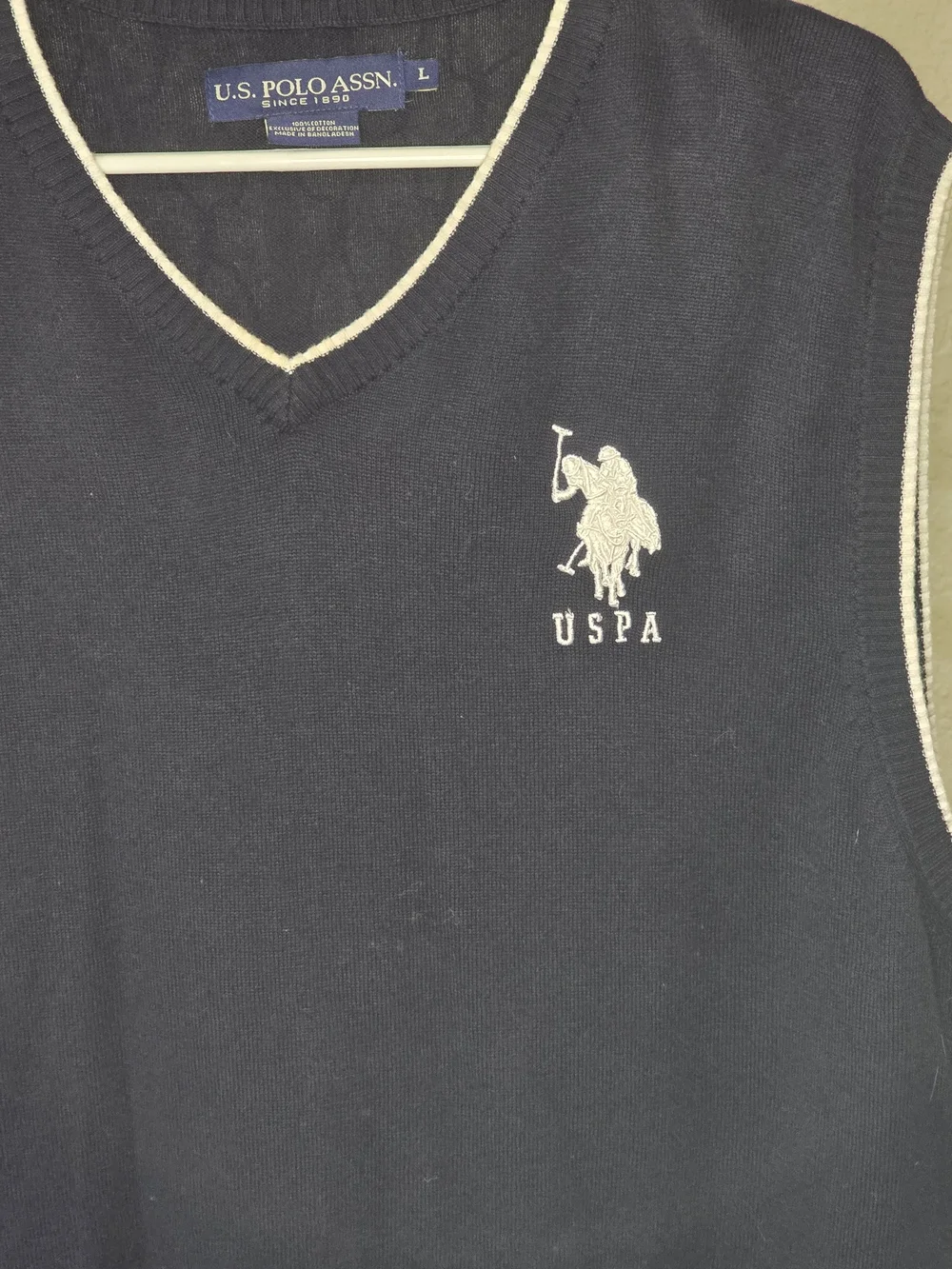 U.S. Polo Assn. Men's Navy V-Neck Sweater Vest
